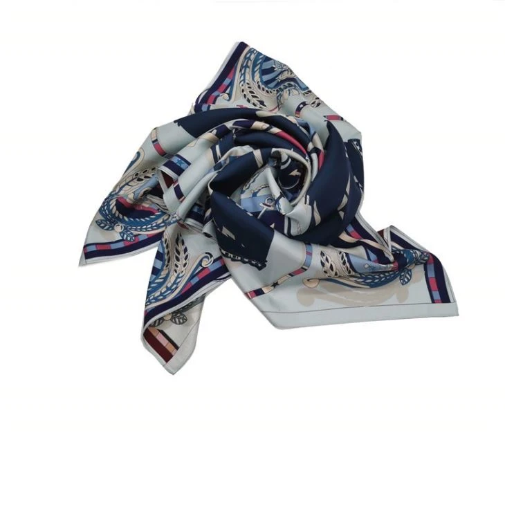 Customized Design Double Side Print Silk Scarf Customized Design Double Side Print Silk Scarf