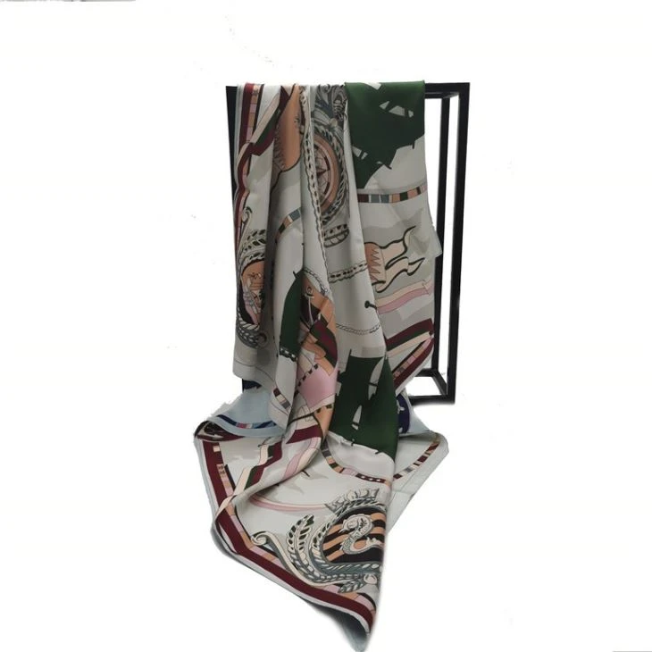 Customized Design Double Side Print Silk Scarf Customized Design Double Side Print Silk Scarf